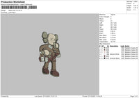 Kaws Color V3 Embroidery File 4 size