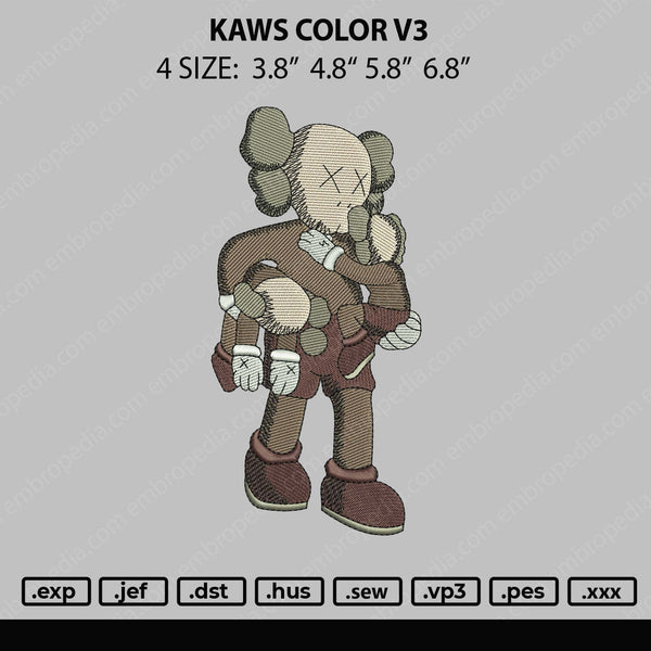 Kaws Color V3 Embroidery File 4 size