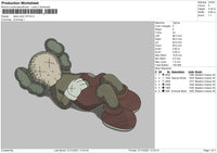 Kaws Color V4 Embroidery File 4 size