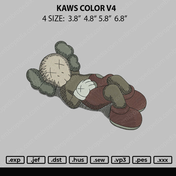 Kaws Color V4 Embroidery File 4 size