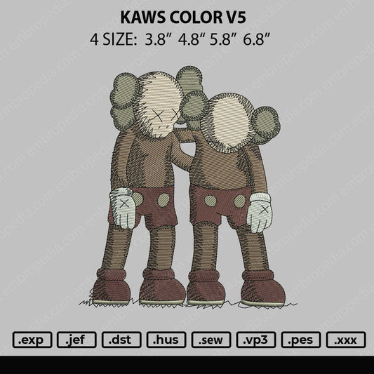 Kaws Color V5 Embroidery File 4 size