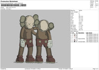 Kaws Color V5 Embroidery File 4 size