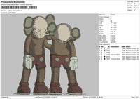 Kaws Color V5 Embroidery File 4 size