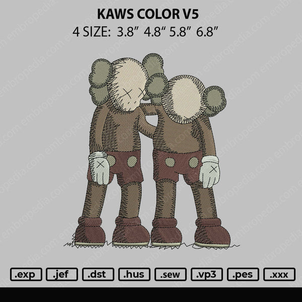Kaws Color V5 Embroidery File 4 size
