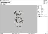 Bear Outline Embroidery File 6 sizes