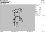 Bear Outline Embroidery File 6 sizes