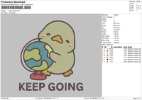 Duck Keep Text Embroidery File 6 sizes