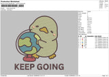 Duck Keep Text Embroidery File 6 sizes