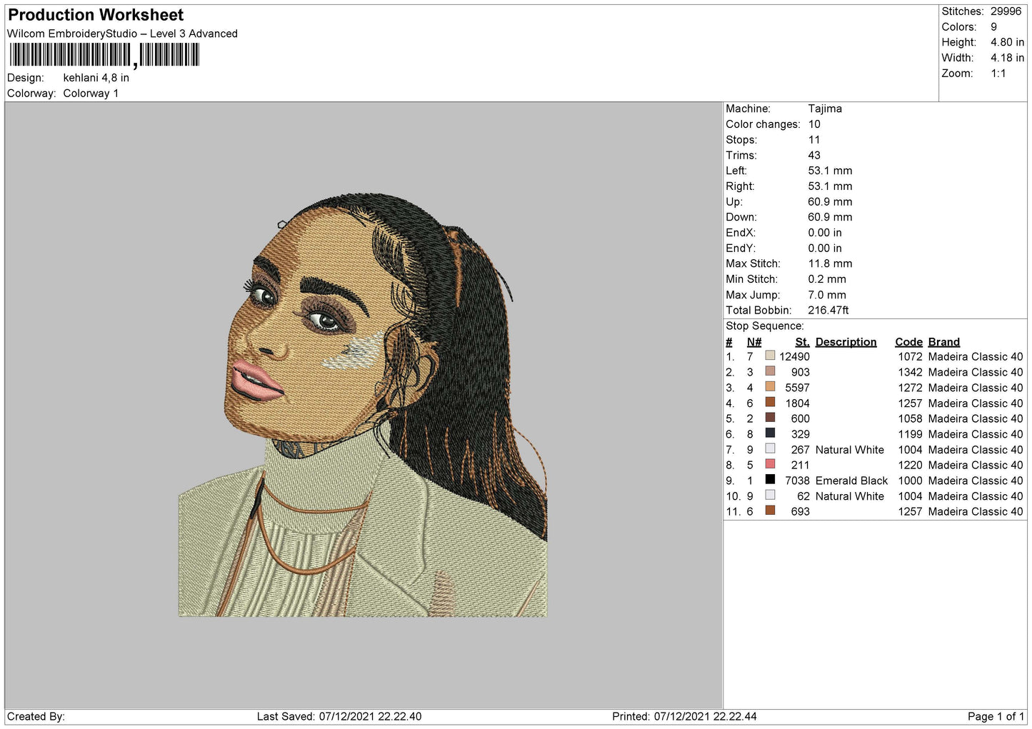 Kehlani Embroidery File 4 size