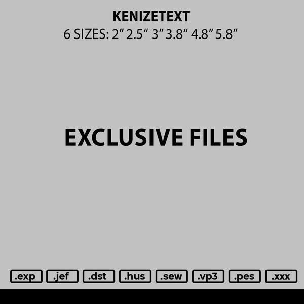 Kenzietext Embroidery File 6 sizes