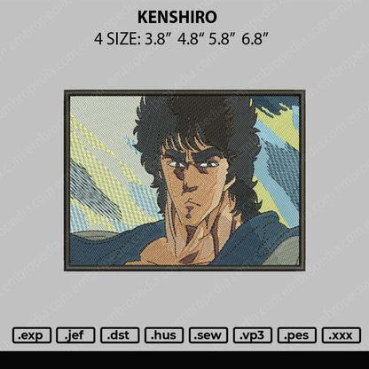 Kenshiro Embroidery File 4 size