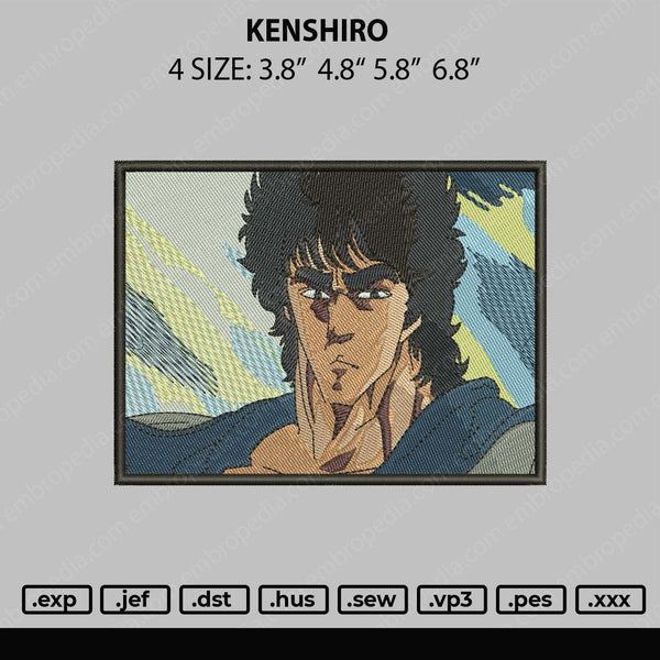 Kenshiro Embroidery File 4 size