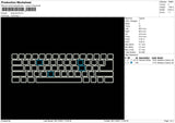 Keyboard Embroidery File 4 size