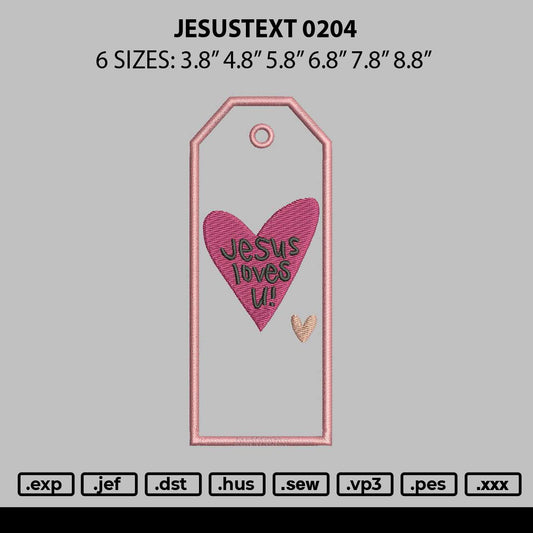 Jesustext 0204 Embroidery File 6 sizes