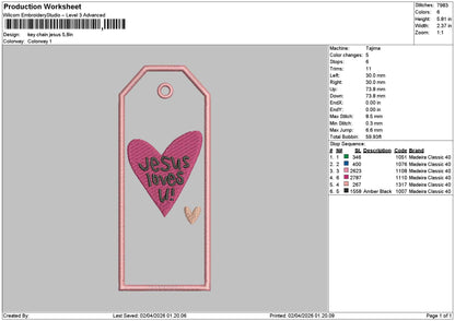 Jesustext 0204 Embroidery File 6 sizes