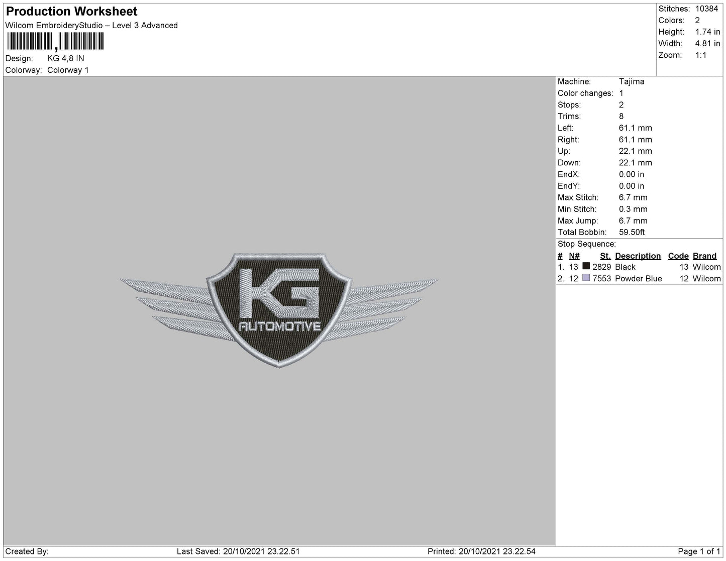 KG Embroidery File 4 size