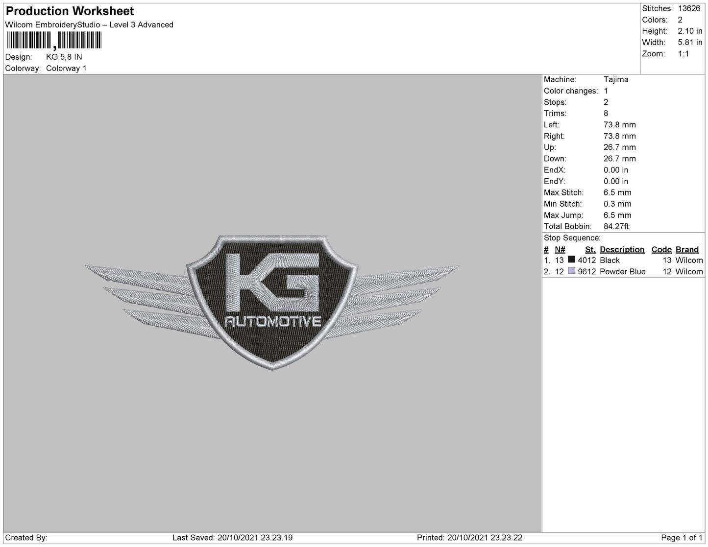 KG Embroidery File 4 size
