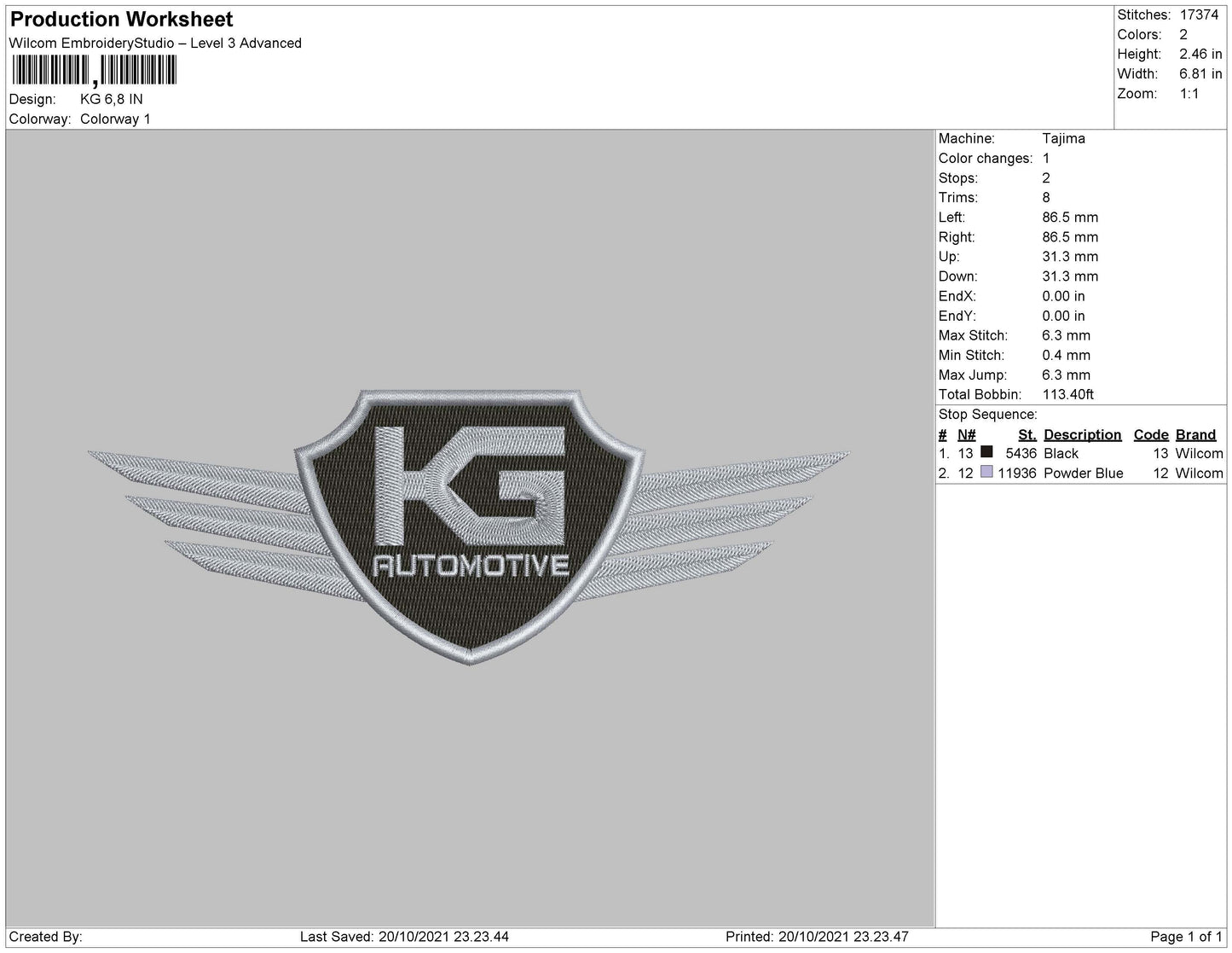 KG Embroidery File 4 size