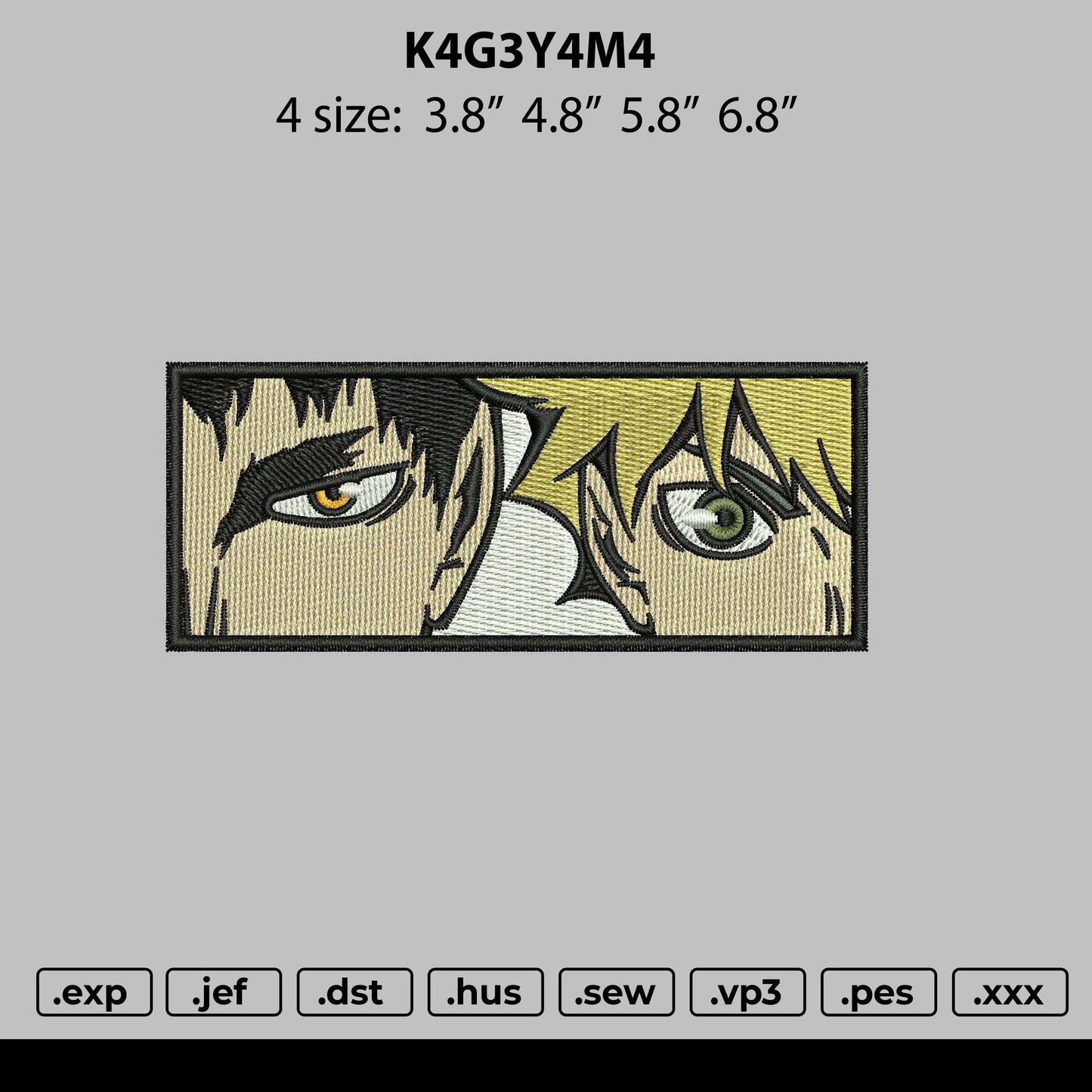 Kageyama Rectangle Embroidery File 4 size