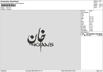 Khantext Embroidery File 6 sizes