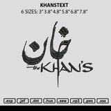 Khantext Embroidery File 6 sizes
