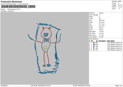 Drawing 01 Embroidery File 6 sizes