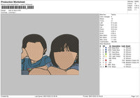 Kids No Face Embroidery File 4 size