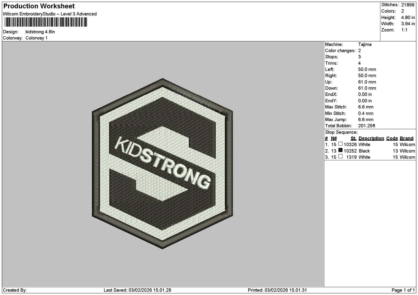 Kidstrongtext Embroidery File 6 sizes