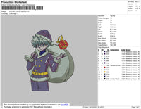 Killua Christmas Embroidery File 4 size