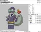 Killua Christmas Embroidery File 4 size