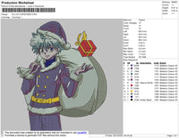 Killua Christmas Embroidery File 4 size