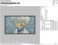 Killua Rectangle Embroidery File 4 size