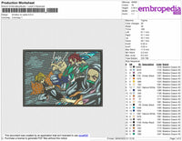 Kimetsu No Yaiba Embroidery File 4 size