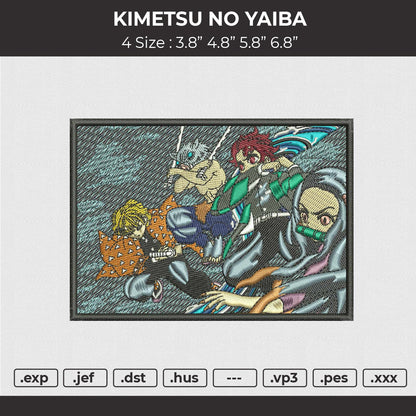 Kimetsu No Yaiba Embroidery File 4 size