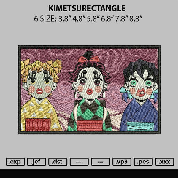 Kimetsurectangle Embroidery File 6 sizes
