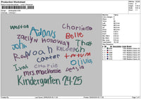 Kindergarten Text Embroidery File 6 sizes