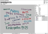 Kindergarten Text Embroidery File 6 sizes