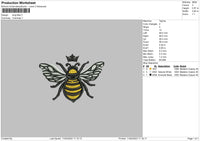 King Bee Embroidery File 6 sizes