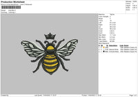 King Bee Embroidery File 6 sizes