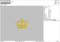 King Crown Embroidery File 5 sizes