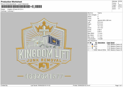 Kingdom Text Embroidery Machine Designs 2 Files