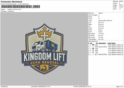 Kingdom Text Embroidery Machine Designs 2 Files