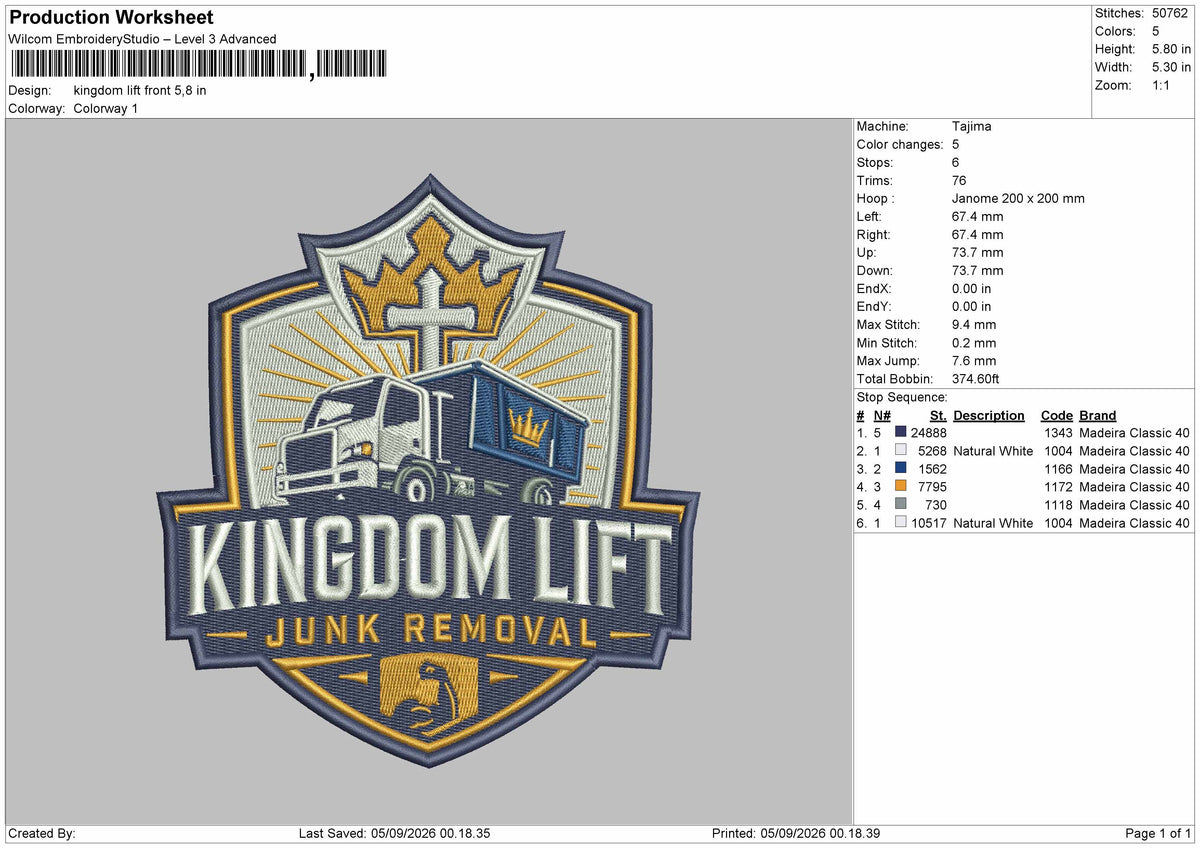 Kingdom Text Embroidery Machine Designs 2 Files