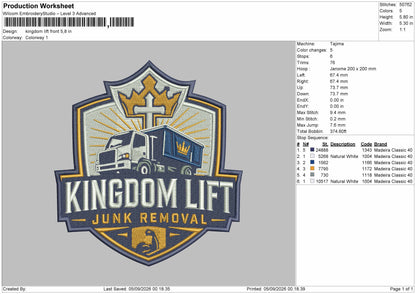 Kingdom Text Embroidery Machine Designs 2 Files