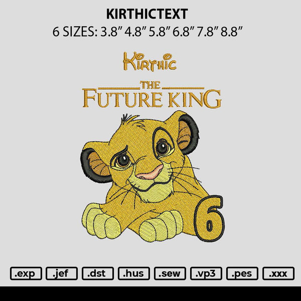 Kirthictext Embroidery File 6 sizes