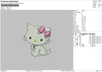 Kitten White Embroidery File 6 sizes