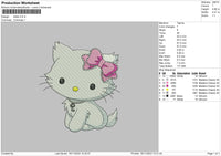 Kitten White Embroidery File 6 sizes