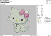 Kitten White Embroidery File 6 sizes