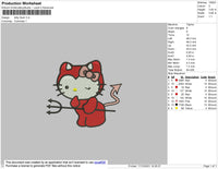 Kitty Devil Embroidery File 4 size