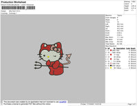 Kitty Devil Embroidery File 4 size